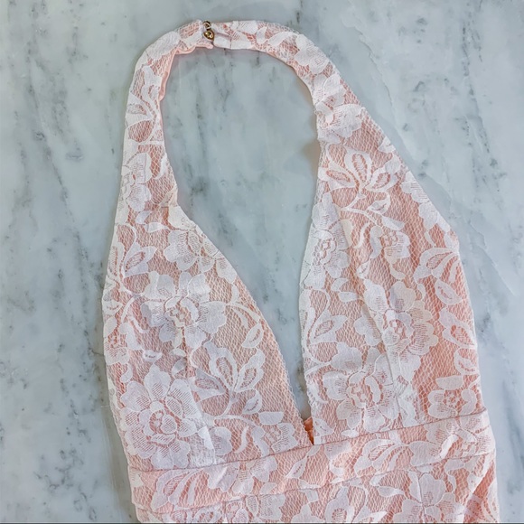 Blush Pink Lace Jumpsuit - Picture 2 of 8